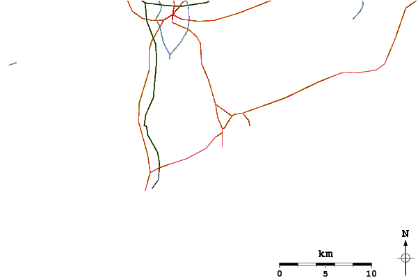 Roads and rivers around La Barra