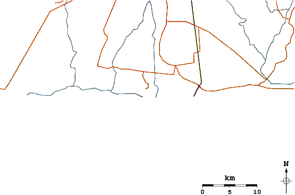 Roads and rivers around La Barrita