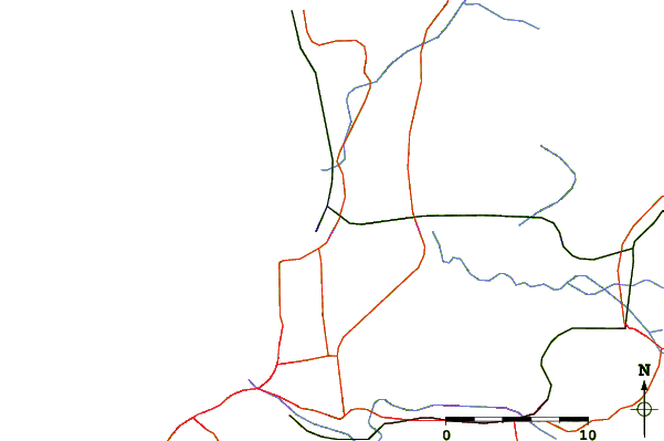 Roads and rivers around La Boca Con Con