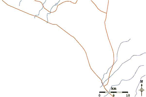 Roads and rivers around La Bocana