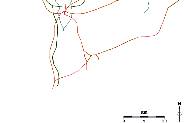 Roads and rivers around La Boya