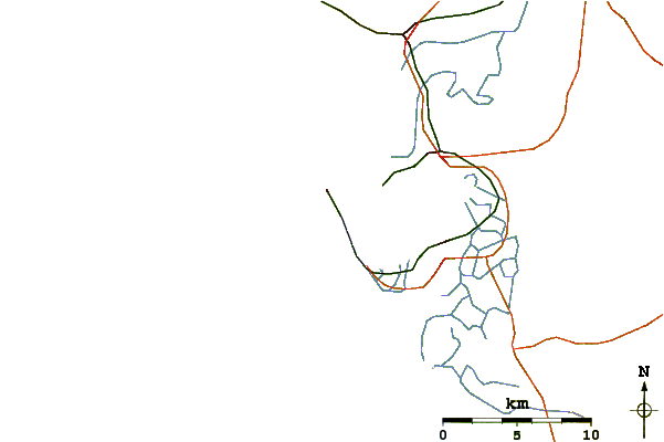 Roads and rivers around La Cabanita