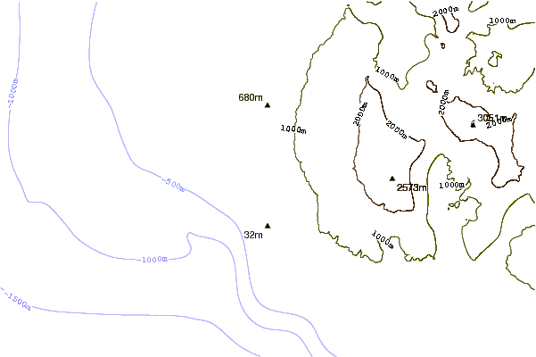 Shoreline around La Caffrine