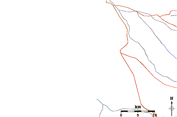 Roads and rivers around La Capilla
