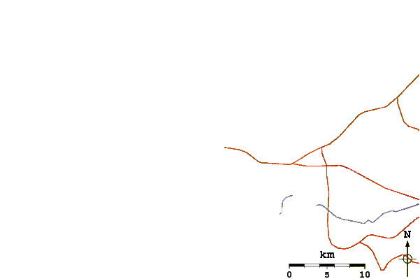 Roads and rivers around La Chocolatera