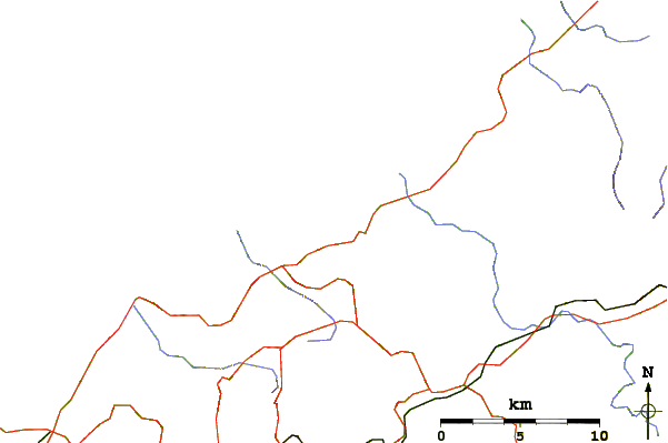 Roads and rivers around La Ciaccia