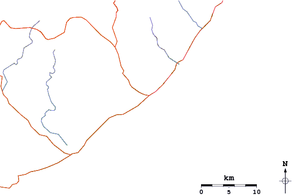 Roads and rivers around La Cienega