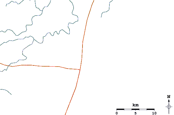 Roads and rivers around La Coronilla
