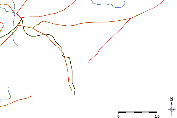 Roads and rivers around La Derecha