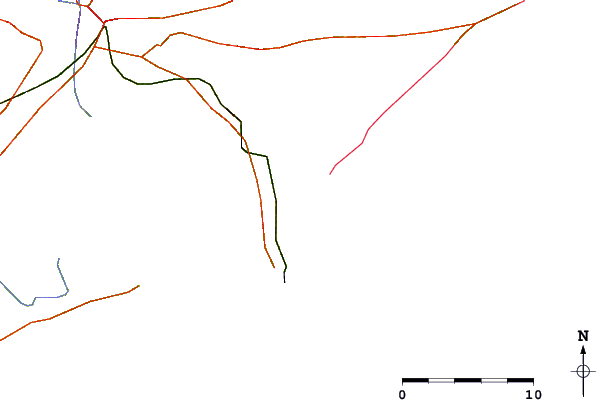 Roads and rivers around La Derecha del Barco