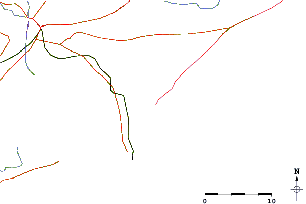 Roads and rivers around La Derecha del Medio