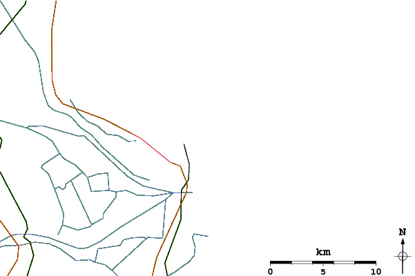 Roads and rivers around La Diga (Sottomarina)