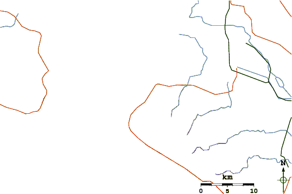 Roads and rivers around La Esquina del Mar