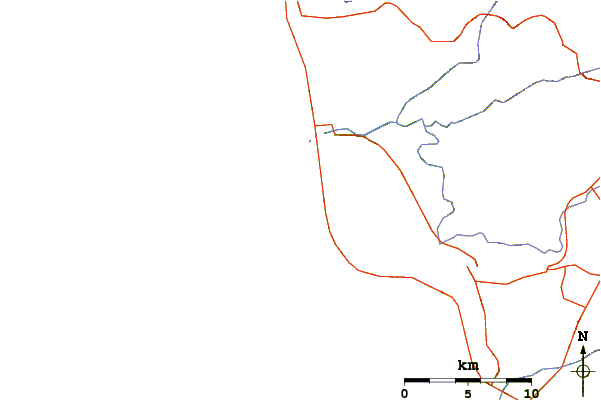 Roads and rivers around La Fonda