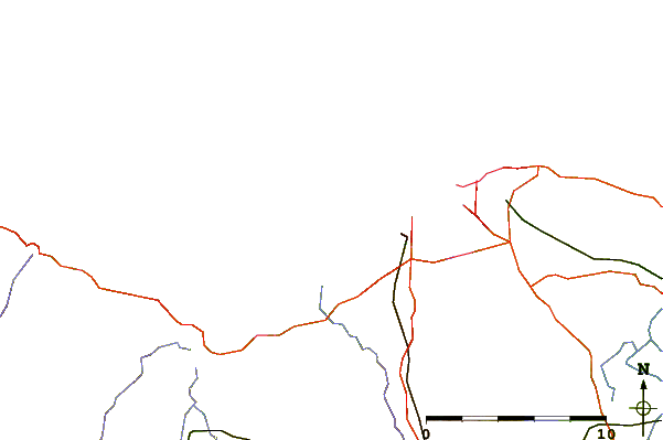 Roads and rivers around La Garde Guerin