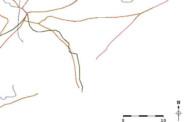 Roads and rivers around La Izquierda de la Rocas