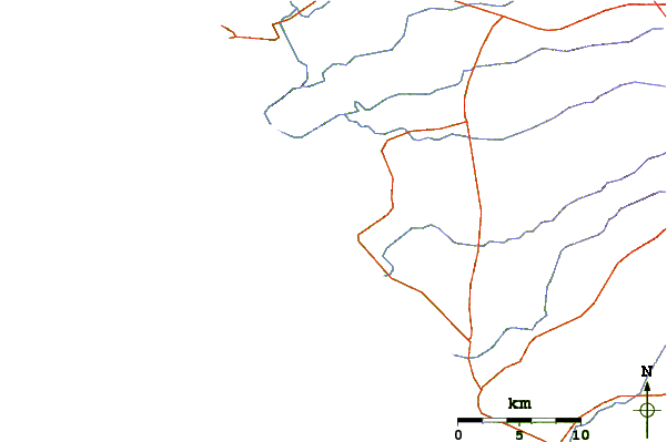 Roads and rivers around La Jaimacana (The Pipes)