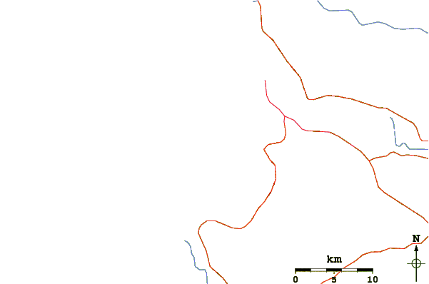 Roads and rivers around La Mesita