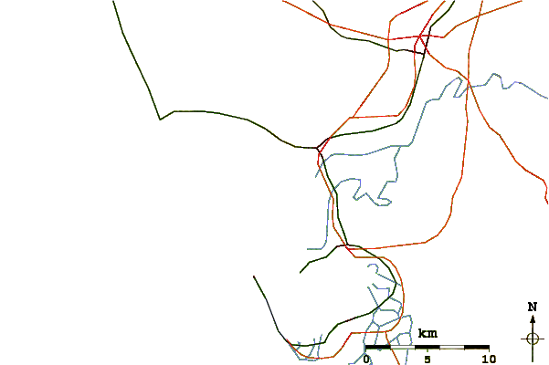 Roads and rivers around La Muralla
