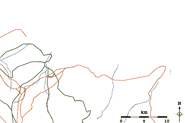 Roads and rivers around La Nora