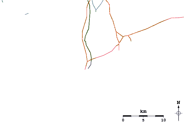 Roads and rivers around La Olla