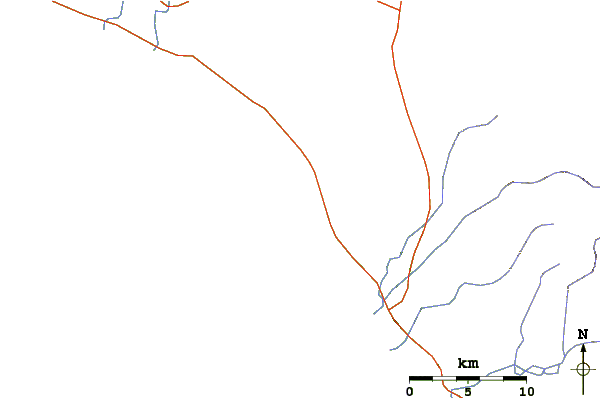 Roads and rivers around La Pastora
