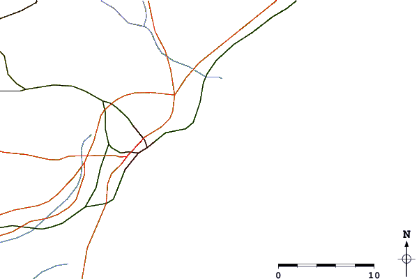 Roads and rivers around La Placa