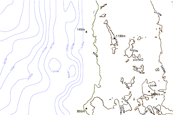 Shoreline around La Punta Uno
