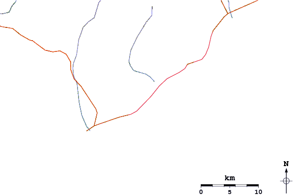 Roads and rivers around La Punta