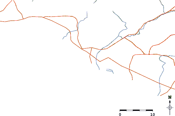 Roads and rivers around La Punta