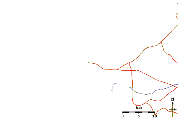 Roads and rivers around La Puntilla