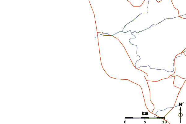 Roads and rivers around La Salina