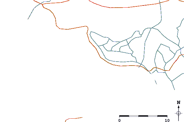 Roads and rivers around La Terriere