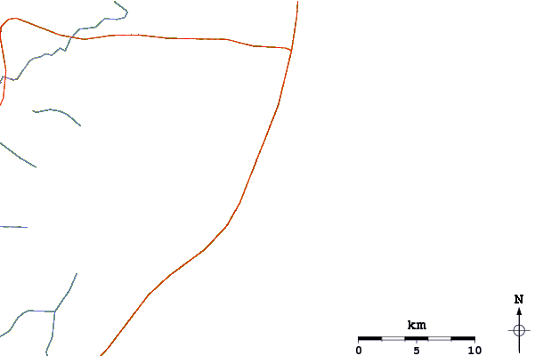 Roads and rivers around La Moza