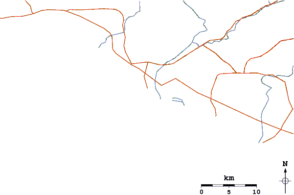 Roads and rivers around La Punta