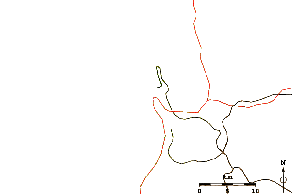 Roads and rivers around La Urraca