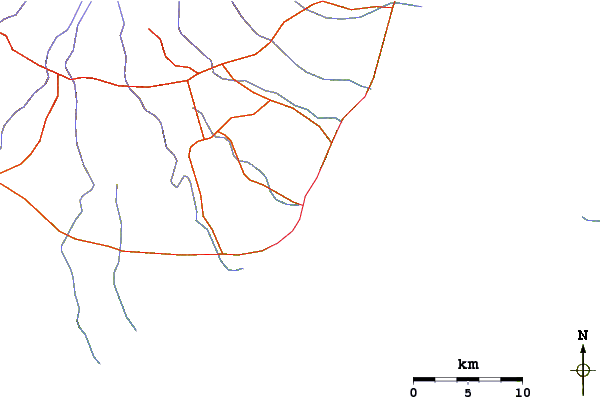 Roads and rivers around Labuhan Haji
