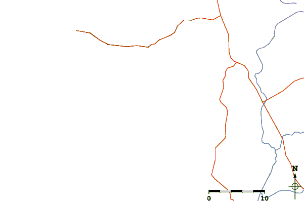 Roads and rivers around El Laberinto