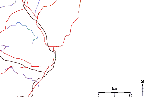Roads and rivers around Lady Jane Bay