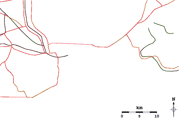 Roads and rivers around Lage