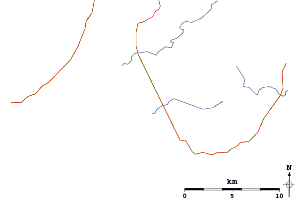 Roads and rivers around Laggan Bay (Islay)