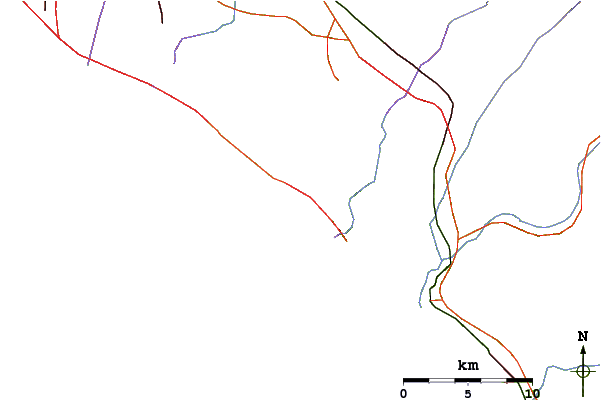 Roads and rivers around Laguna Beach