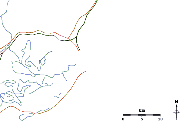 Roads and rivers around Laguna (Os Molhes)
