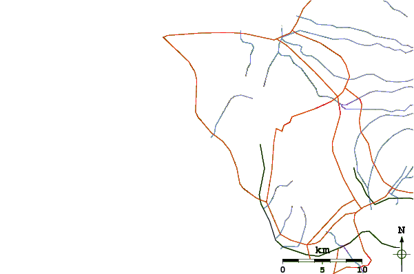 Roads and rivers around Lahilahi Point