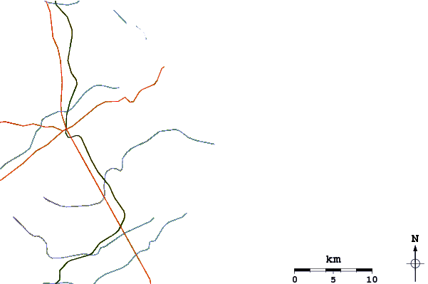 Roads and rivers around Lajinha