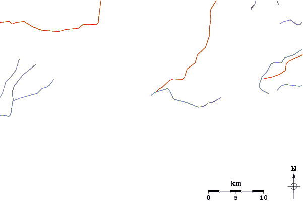 Roads and rivers around Lakai Peak