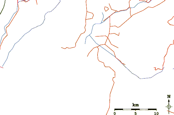 Roads and rivers around Lake Ferry