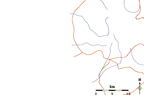 Roads and rivers around Lakouvardos or Lagkouvardos