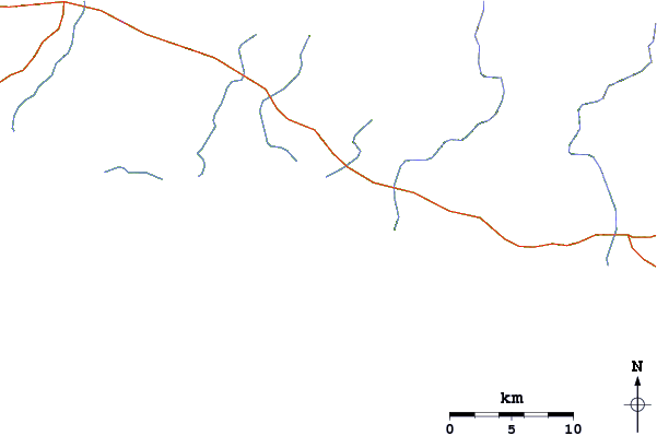 Roads and rivers around Las Animas