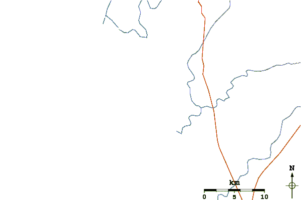 Roads and rivers around Las Barrancas